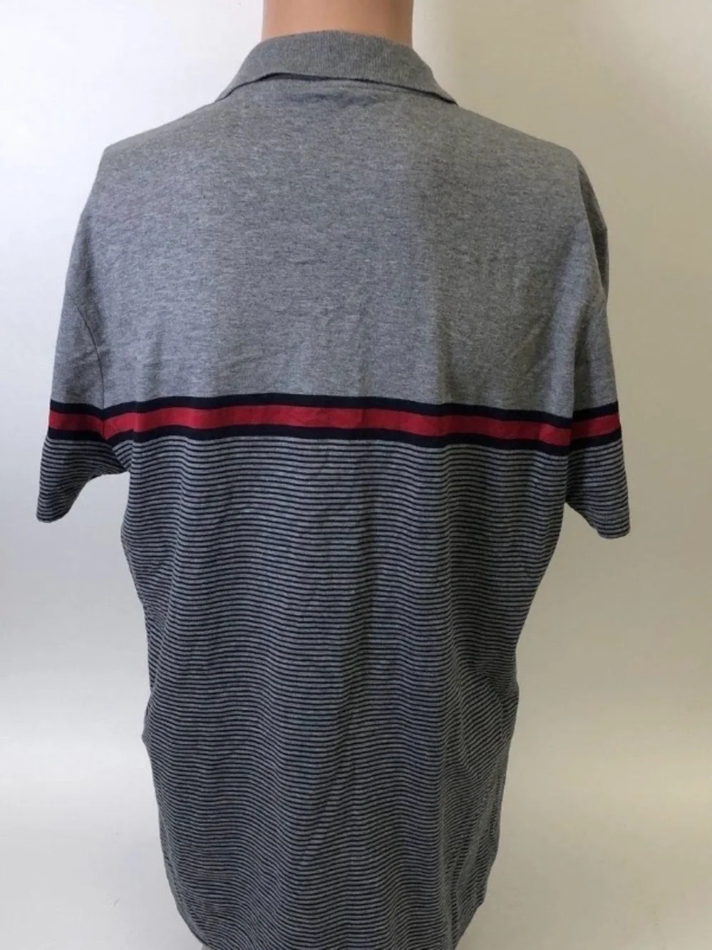 Gucci Gray Polo with Red Stripe Detailing